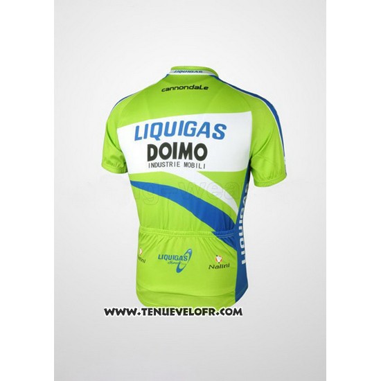 2010 Maillot Ciclismo Liquigas Doimo Bleu et Vert Manches Courtes et Cuissard